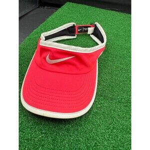 Nike Featherlight Athletic Visor Golf Hat Dri-Fit OS Red/Gray Tennis Outdoor